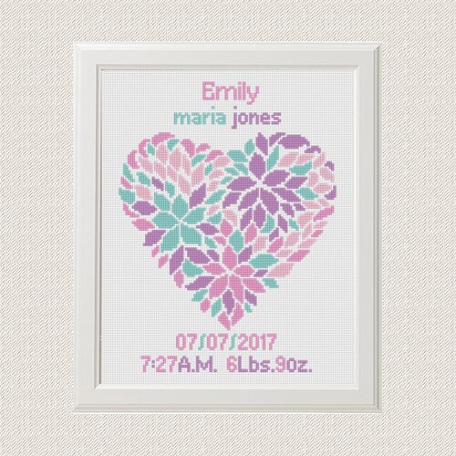 Cross Stitch Pattern Baby Birth Sampler Sloth Birth Etsy