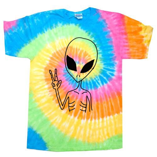 Peace Alien Colorful Tie Dye T-shirt - Etsy