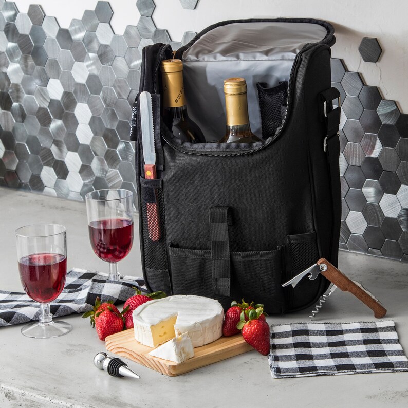 Insulated Travel Wine Tote Bag Portable 2 Bottle Wine and Etsy