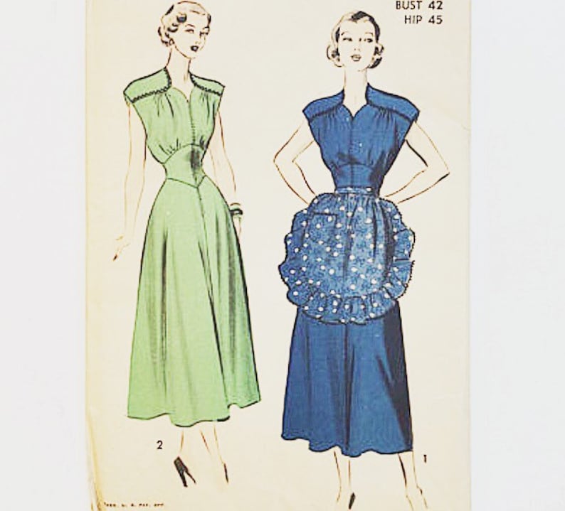 40s Plus Size Dress Pattern 40s Sewing Pattern Advance 5082 Women/'s Dress Pattern