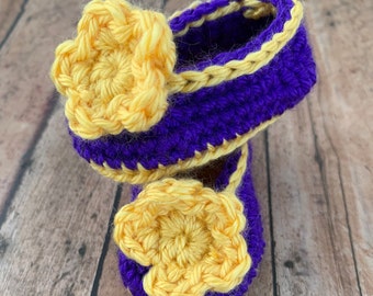 LSU Flower Booties