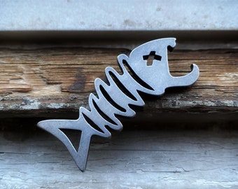 The Dead Catch V2 - EDC-flesopener (staal, koper, messing, titanium) - dagelijks mee te nemen