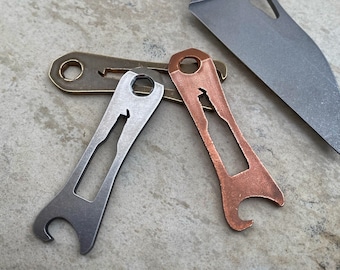 Skeleton Finger - EDC Keychain multitool, bottle opener, key tool, prybar ( Steel, Brass or Copper)