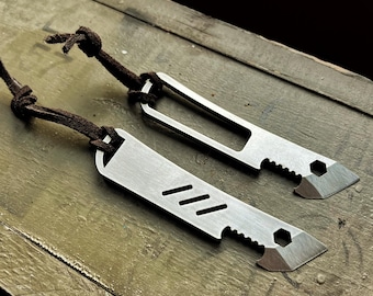 Shark-oPry V2 koevoet van Picaroon Tools - edc-tool, sleutelhanger, messing, staal, titanium flesopener