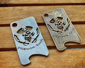 Picaroon Dogtag - steel or brass - keychain dogtag bottle opener