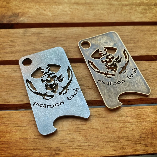 Picaroon Dogtag - steel or brass - keychain dogtag bottle opener