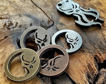 The Kraken Coin van Picaroon Tools - EDC-sleutelhanger (staal, koper, messing of titanium)