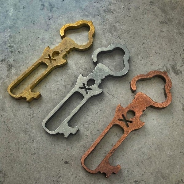 The Old Seaman's Key by Picaroon Tools - everyday carry bottle Opener ( Steel, Brass or Copper)