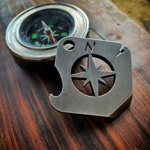 The Compass Tool prybar by Picaroon Tools edc tool, edc keychain, brass keychain, titanium edc keychain Titanium