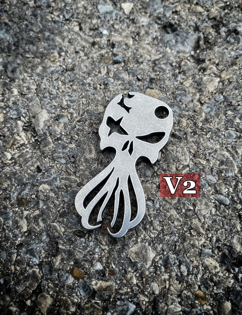 The Kraken V2 by Picaroon Tools EDC Keychain multitool, bottle opener, key tool Steel, Copper, Titanium or Brass image 1