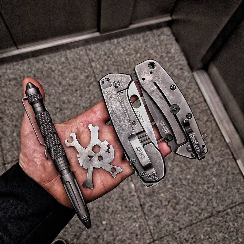 Cracked Skull EDC Keychain Multitool Bottle Opener Key Etsy