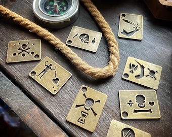 Piratenvlag/dogtag - EDC Worry Stone, dogtag, everyday carry, messing