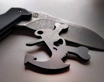 The Scurvy Dog - Edc Pocket Multitool Bottle Opener HEX pirate (Steel, Brass, Copper or Titanium)