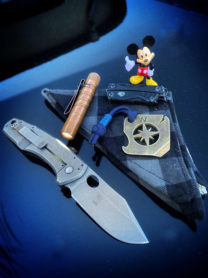 The Compass Tool prybar by Picaroon Tools edc tool, edc keychain, brass keychain, titanium edc keychain image 6