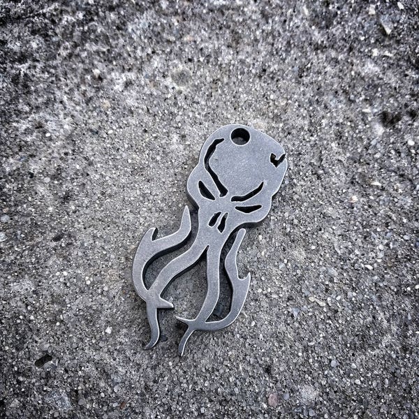 Kraken EDC Keychain Multitool – Bottle Opener, Steel Copper Titanium octopus