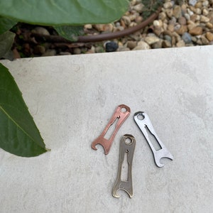 Skeleton Finger EDC Keychain multitool, bottle opener, key tool, prybar Steel, Brass or Copper image 4