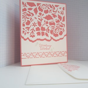 Wedding Wishes, wedding card, bridal card, die cut card, hand-stamped bridal card,