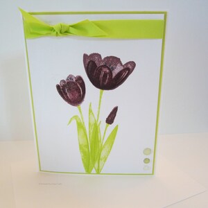 All Occasion greeting card embellished with sparkly candy dots and ribbon, hand stamped with matching envelope