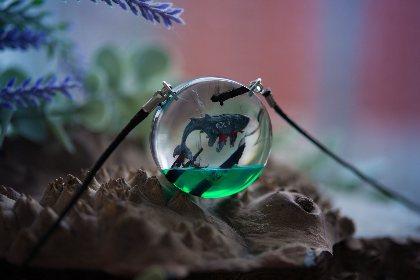 Leviathan Dishonored Void Pendant necklace resin wood. Etsy