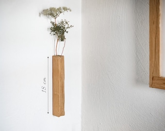 Wooden vase •  • wall vase • dried flowers • wall bag • oak wood vase •  • home decoration • wall decoration