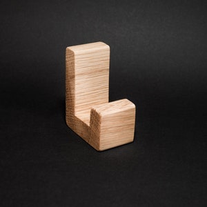 Self-adhesive oak wood wall hooks, accessory hooks, solid wood wall hooks, oak hooks, wood hooks, different sizes, wood hooks image 1