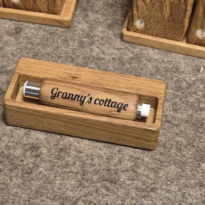 Eikenhouten krijtpotlood met gravure - Cadeau voor leraren - Hout - Gepersonaliseerde gravure