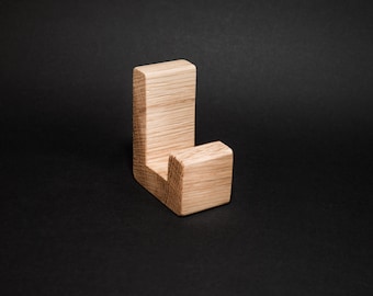 DIY - Adhesive hooks, wooden wall hooks made of oak, no drilling, oak hooks, wooden hooks, kitchen hooks, towel holders, clothes hooks