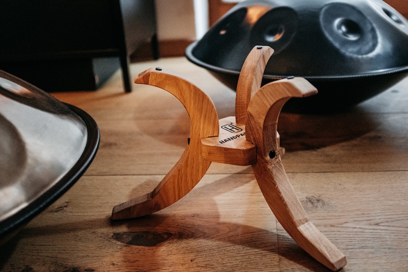 Handpan stand for the floor made of oak, handpan, tongue drum stand, solid wood, handpan holder, handpan drum image 6