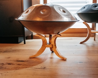 Soporte de piso Handpan, madera de roble, soporte de handpan, handpan, soporte de tambor de lengua, madera maciza, soporte de handpan, tambor de handpan