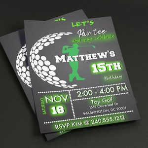 Boy Golf Invitation Sports Editable Customized Birthday Invitation| Download Printable Invite | Custom Mini Golf | Instant Teens