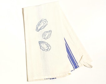Oyster Trio Embroidered Decorative Kitchen Towel