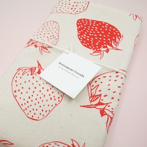 Strawberries Natural Kitchen Towel Fruit, Kitchen Decor, Screen-printed Tea Towel, Housewarming Gift, Birthday Gift, Home Decor image 2