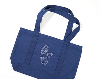 Oyster Trio Embroidered Tote Bag