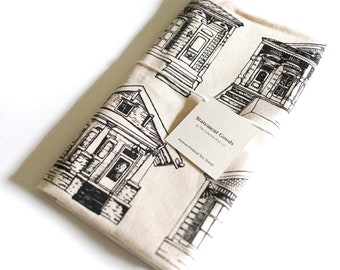 New Orleans Homes Kitchen Towel: Screen-Printed Cotton Tea Towel