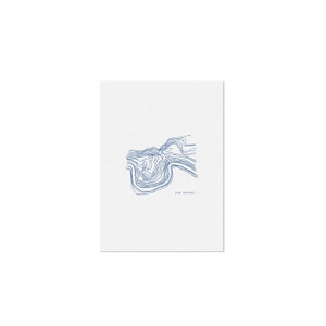 Blue New Orleans Topography Drawing - Mini 5x7 Art Print, Louisiana, Wall Art,  Illustration, Gift, Housewarming Gift, Wall Decor