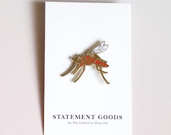 Gold Plated Mosquito Enamel Pin: Louisiana Souvenir
