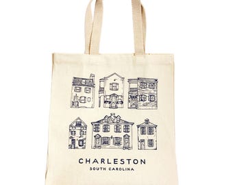 Charleston Homes Canvas Tote Bag: South Carolina Cotton Shopper