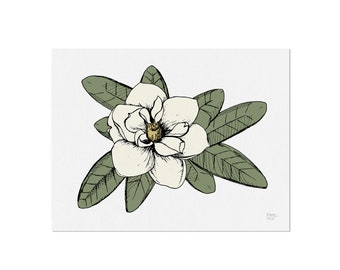 Magnolia Art Print - Flower Art, Flower illustration, Nature Art, Living Room, Wall Decor, Home Decor, Housewarming Gift, Gift