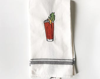 Bloody Mary Embroidered Decorative Kitchen Towel