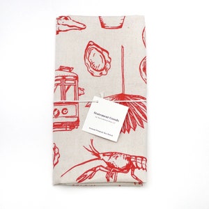 New Orleans Kitchen Towel: Screen-Printed Cotton Tea Towel