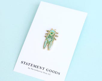 Gold Plated Cicada Enamel Pin