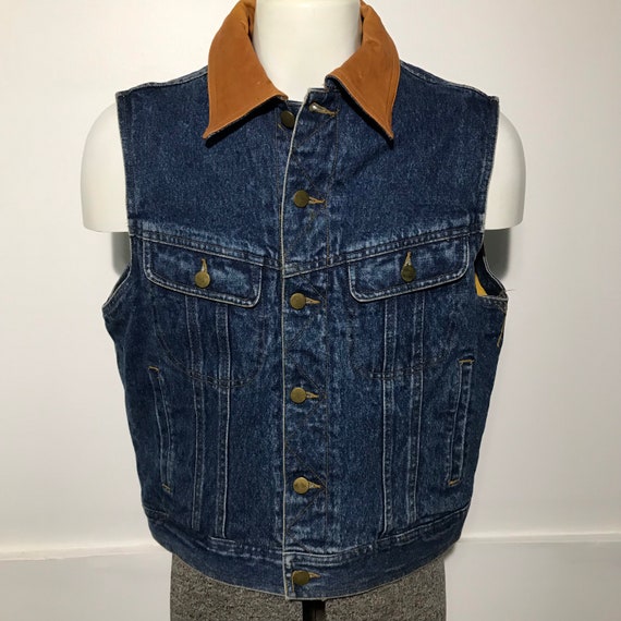 Vintage Jean and Leather Vest S/M
