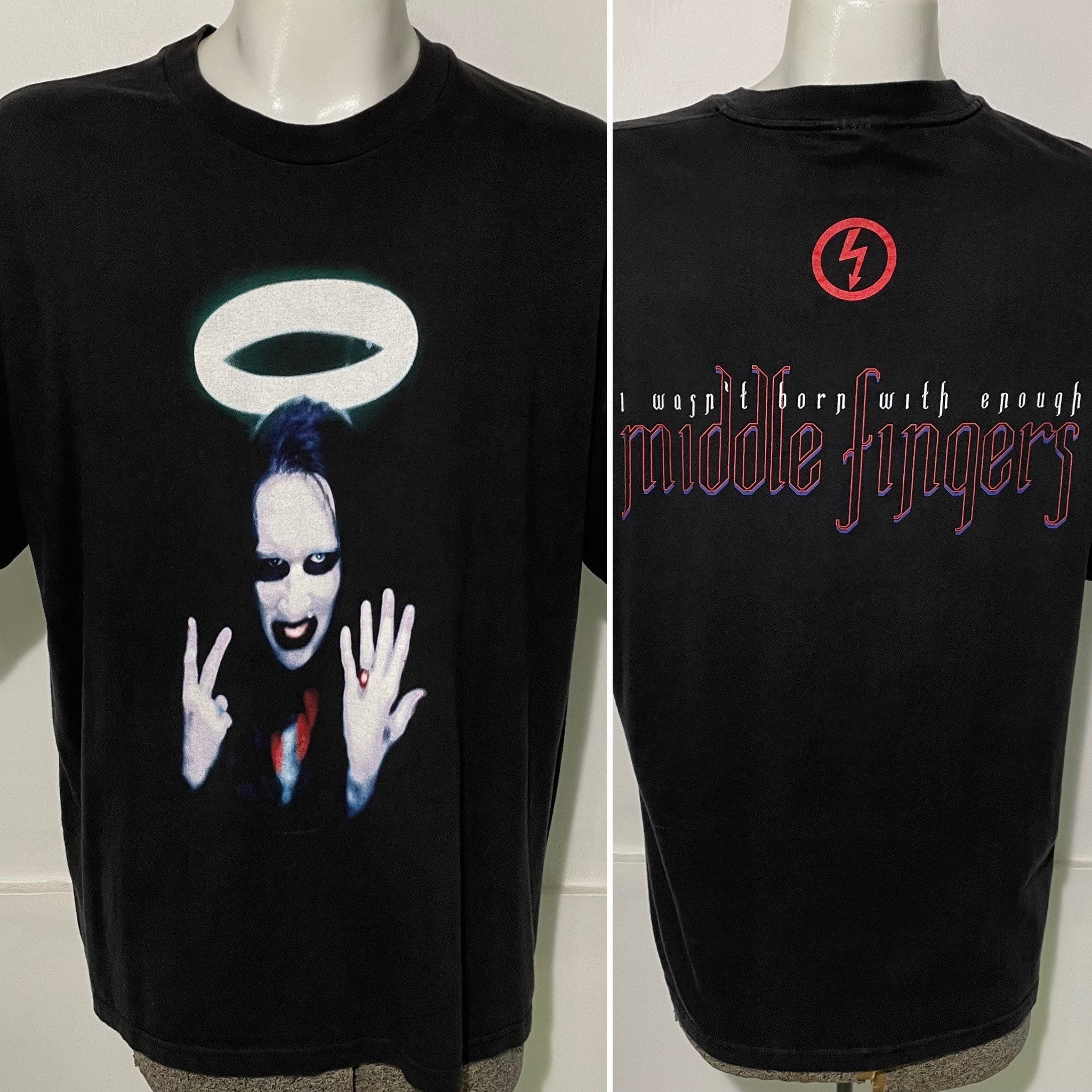 Marilyn Manson マルチプリントTシャツ◎着丈87