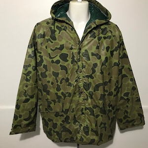 Vintage Camo Hunting Raincoat XL