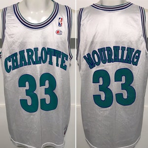 Vintage Alonzo Mourning Charlotte Hornets Champion Jersey 48