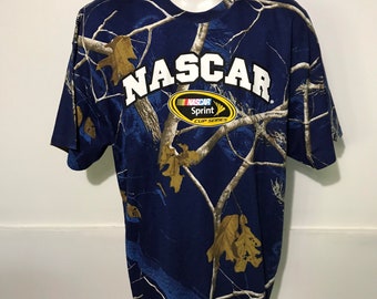 Vintage Dead Stock All Over Print NASCAR Realtree Camo Racing Tee XXL