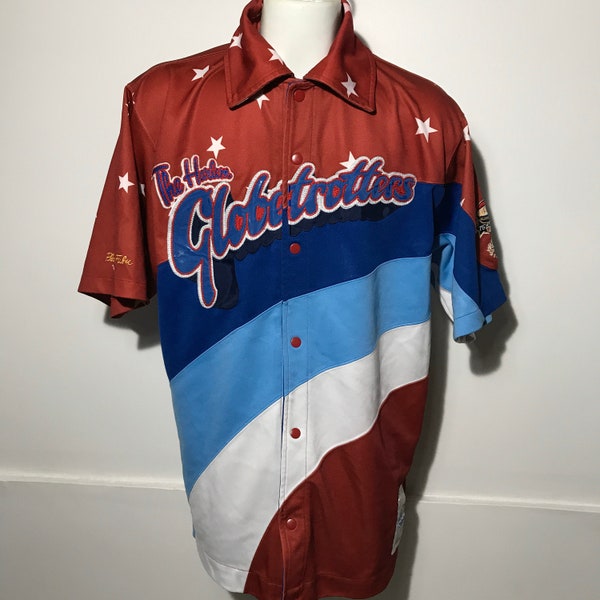 Vintage Harlem Globetrotters Button Up by Platinum FUBU XL