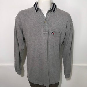 Vintage Tommy Hilfiger Flag Long Sleeve Pullover Polo M