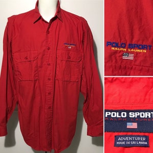 Vintage Polo Sport Ralph Lauren Long Sleeve Button Up XL