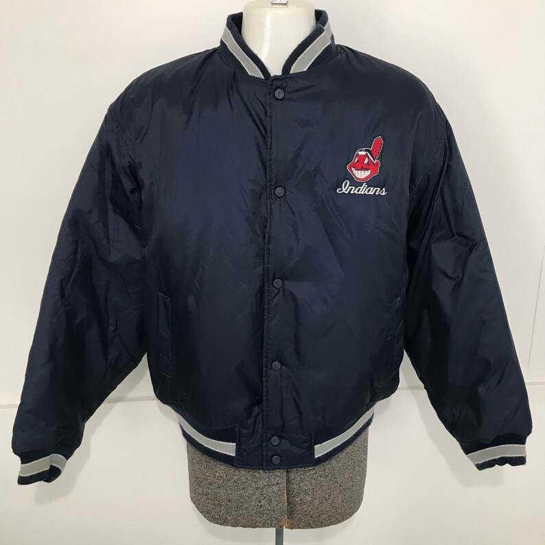 Vintage Cleveland Indians Chalk Line Bomber Jacket L
